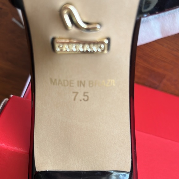 NIB Carrano Black Patent Leather Mell-Dress Slide Sandals US 7.5 - Picture 5 of 7